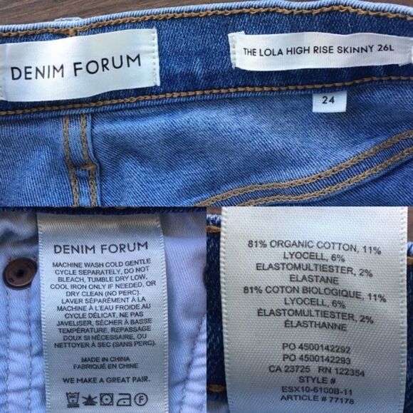 ARITZIA Denim Forum Lola High Rise Skinny Jeans Blue 24 - Picture 3 of 3
